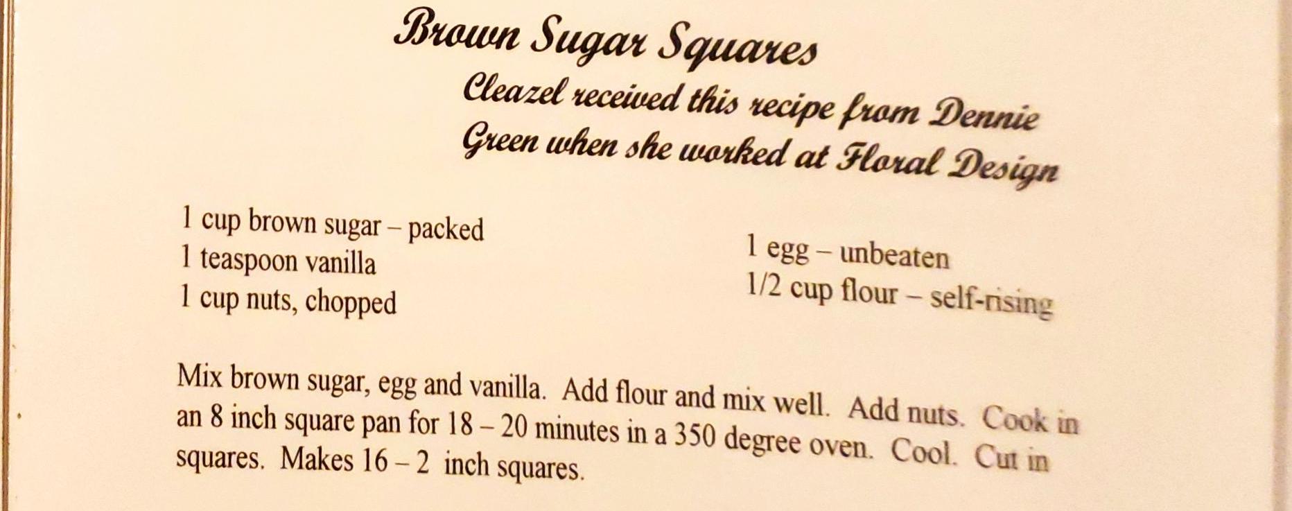 Brown Sugar Squares Cleazel's Kitchen